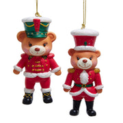 4.33"resin soldier teddy bears orn 2/asstd