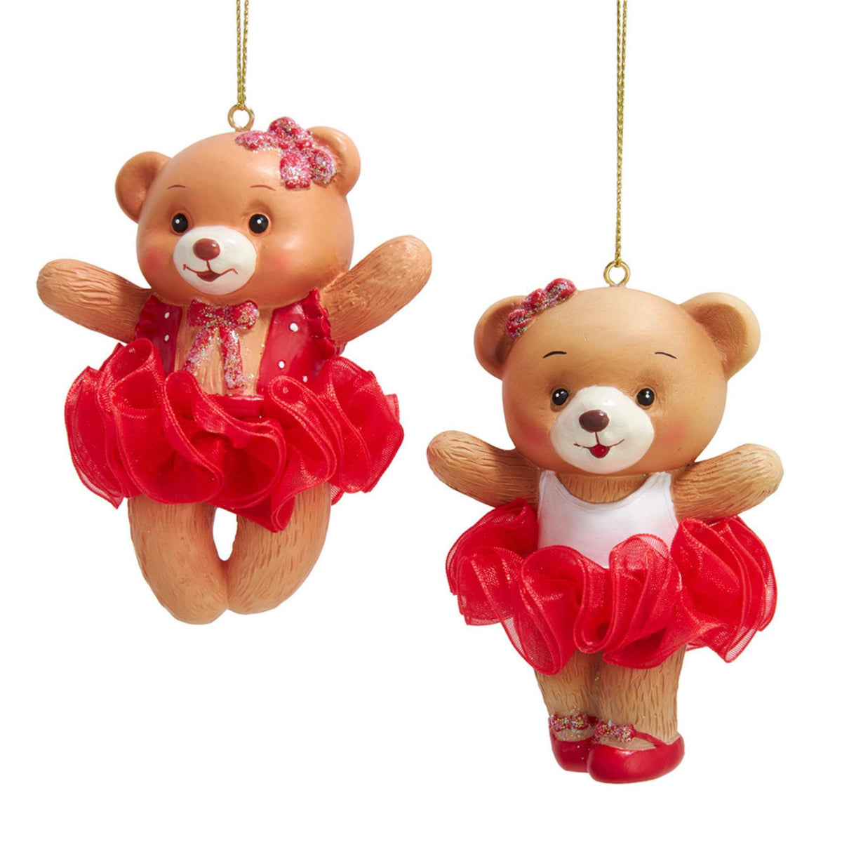 3.74"resin ballet teddy bears orn 2/asstd