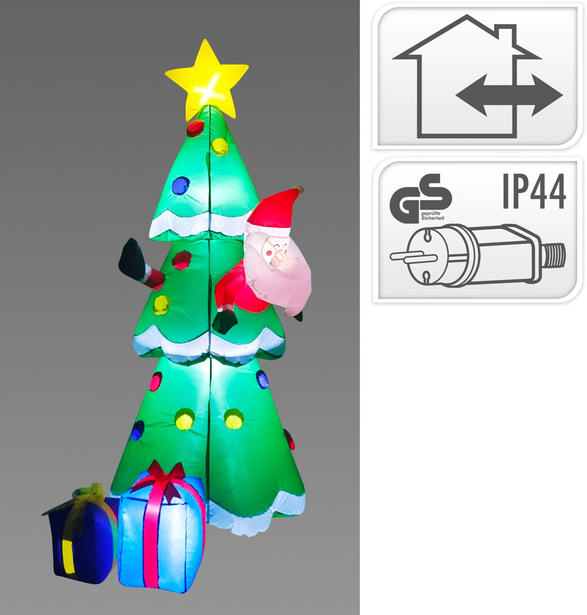 santa opblaasbaar op kerstboom