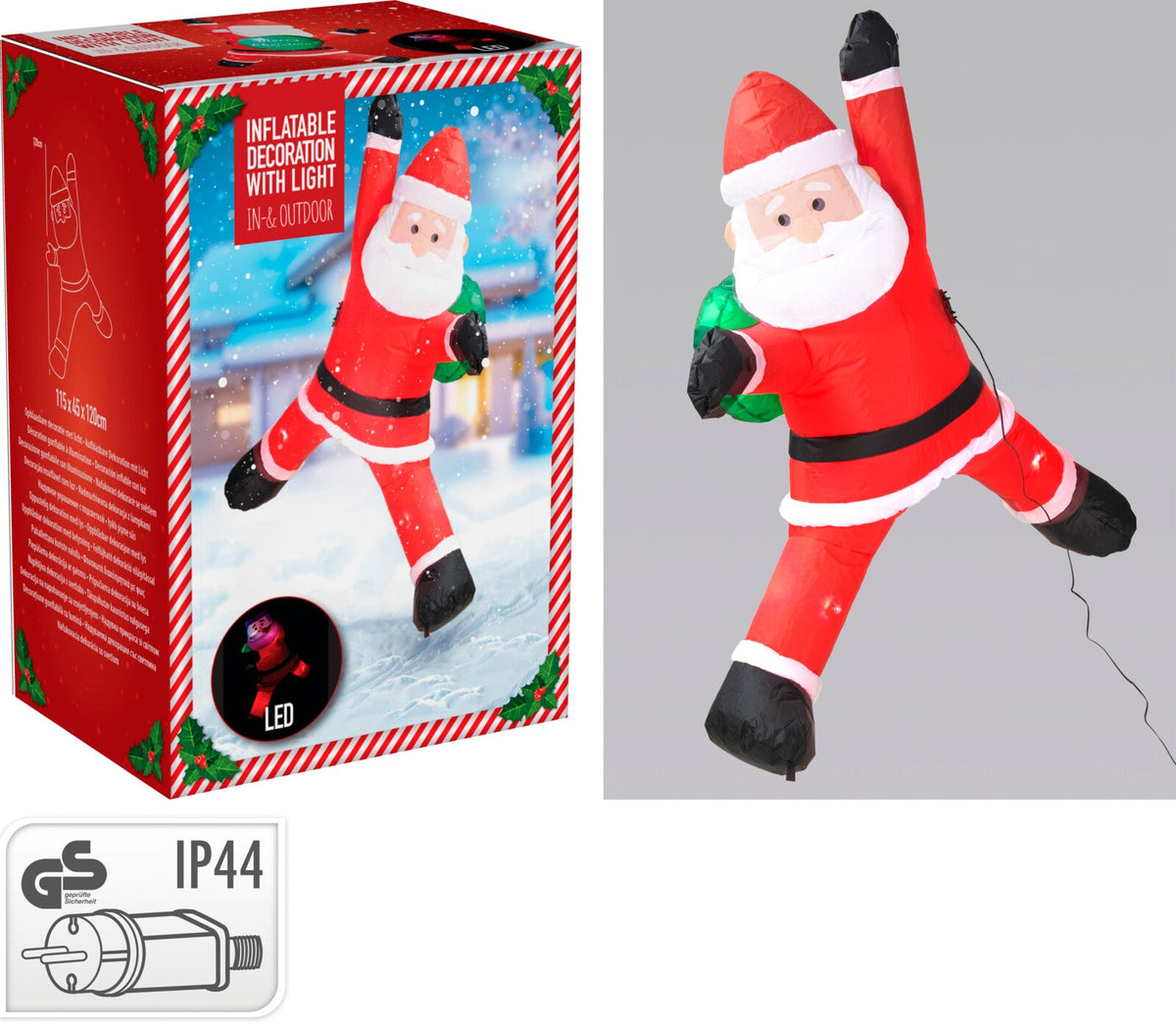 kerstman opblaasbaar 120cm