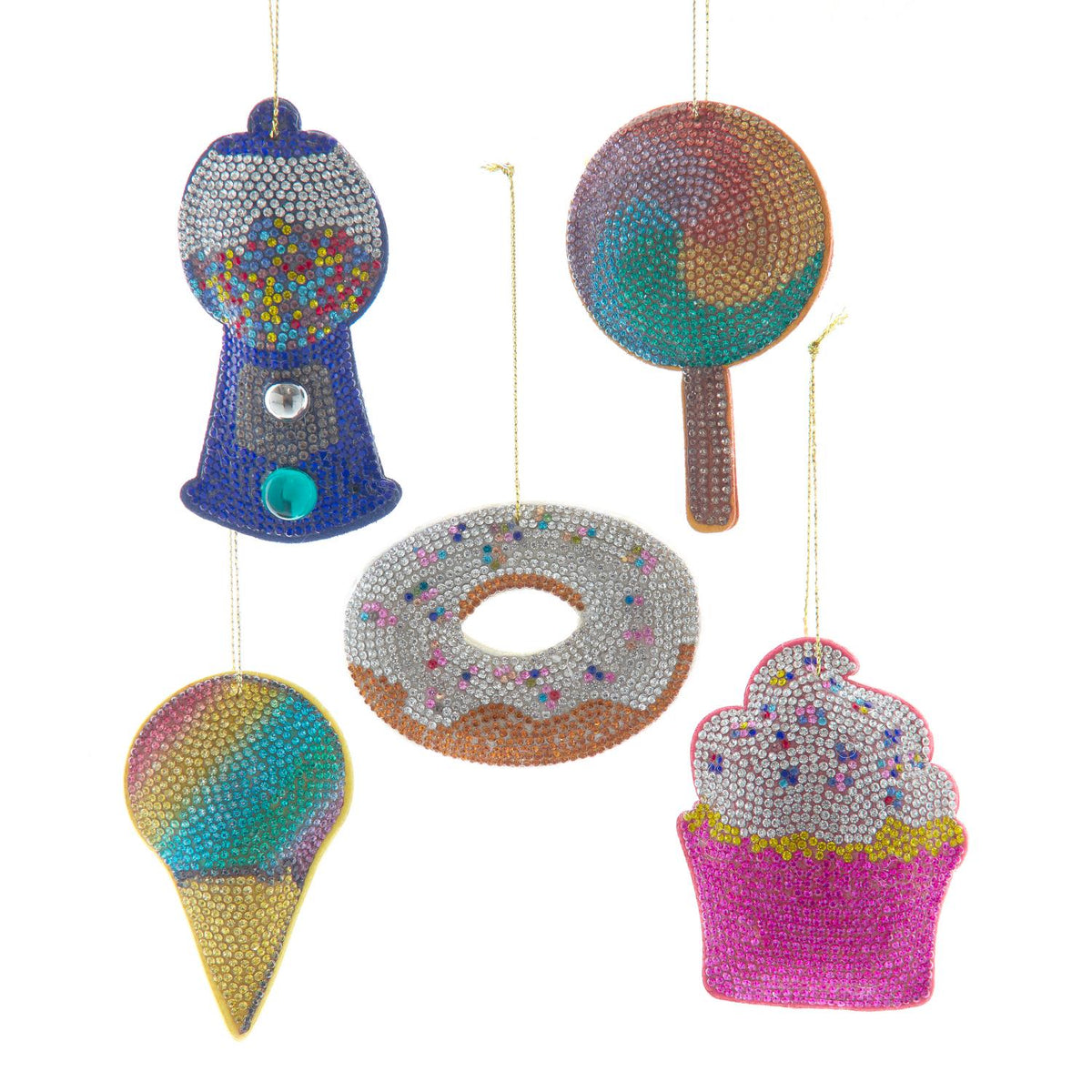 3"bedazzled fabric sweets orn 5/a
