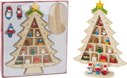kerstboom met decoratie hout 29cm naturel