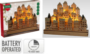 kersttafereel huis 35cm naturel