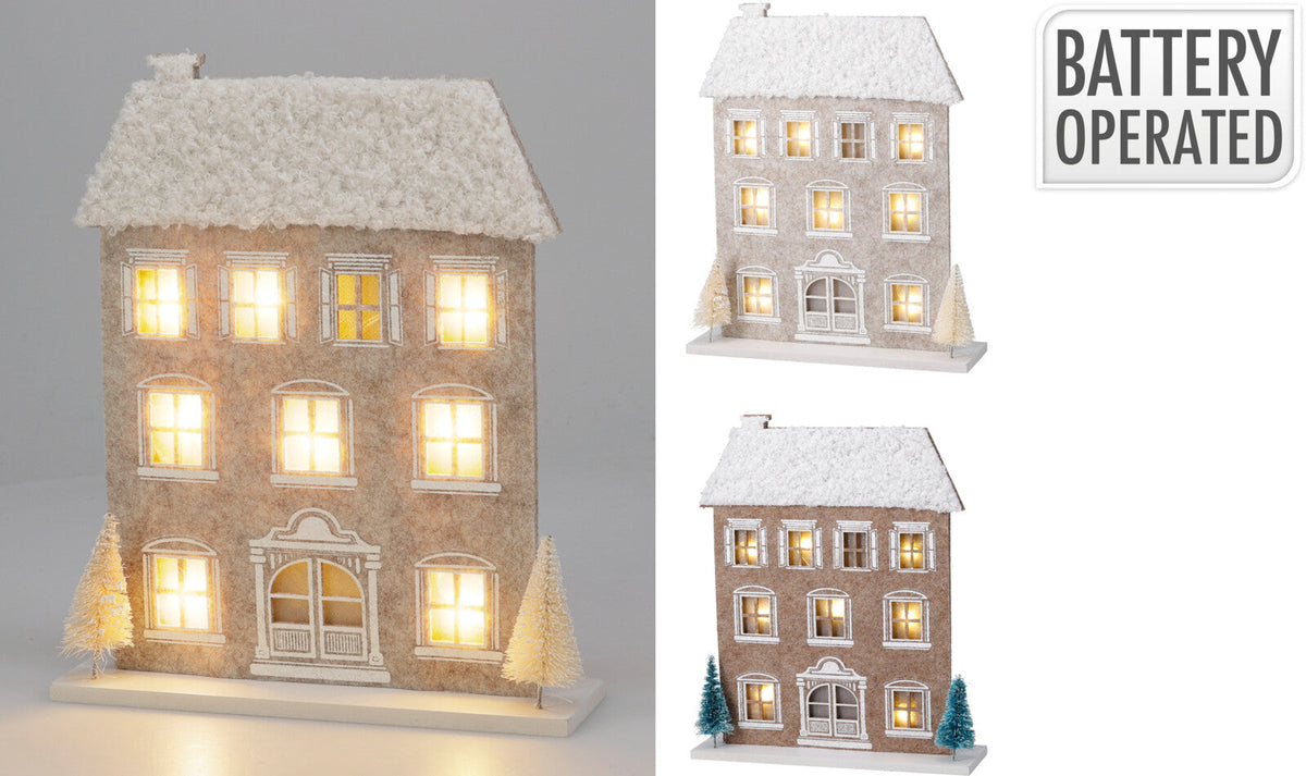 huis met led 18x5x22cm 2ass