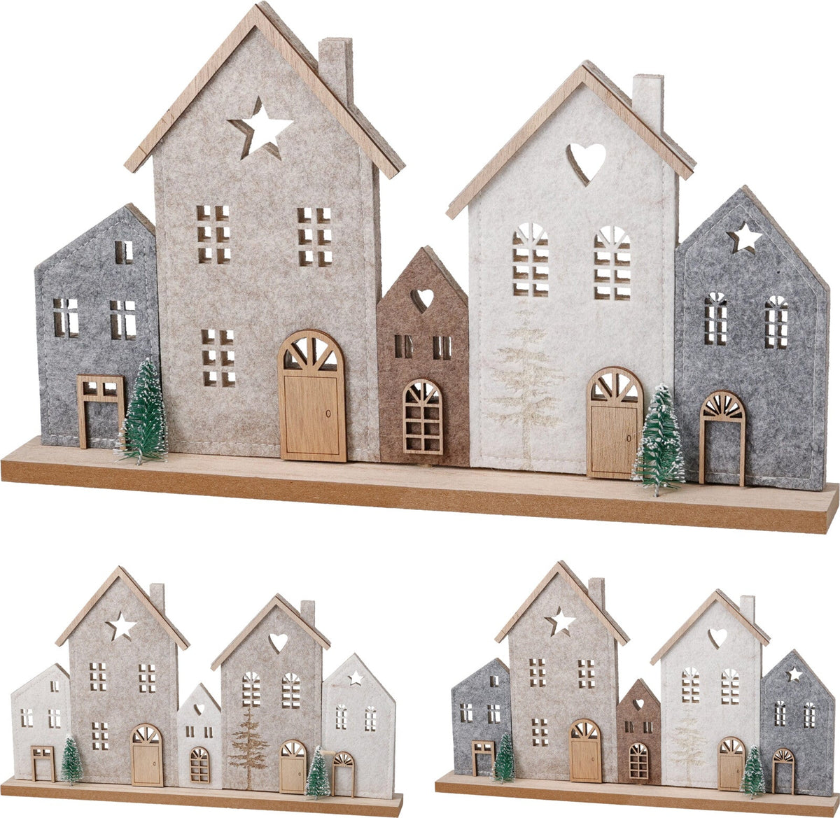 huizen vilt 34x4x19cm 2ass