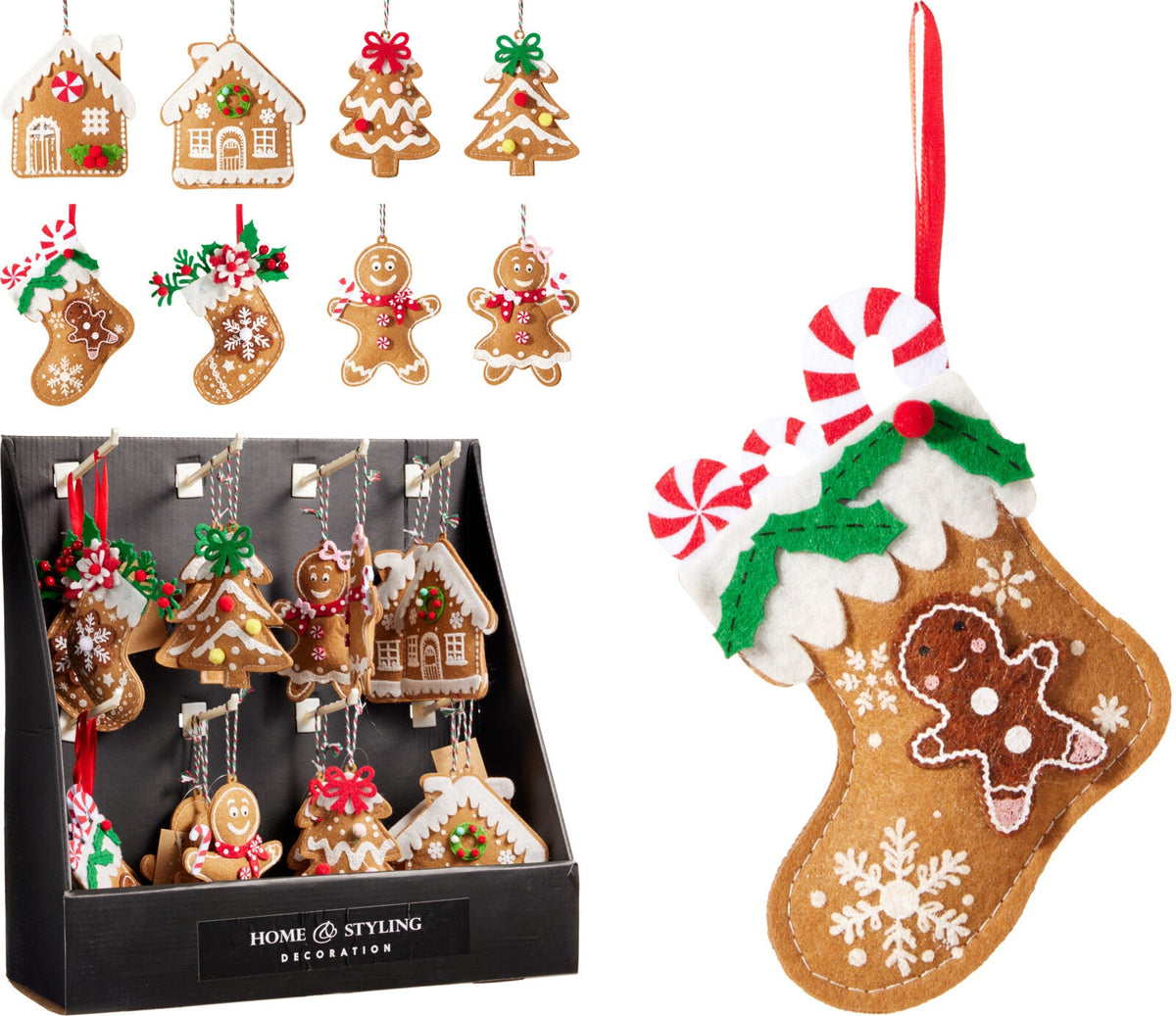 gingerbread hangdeco 13cm 8ass design