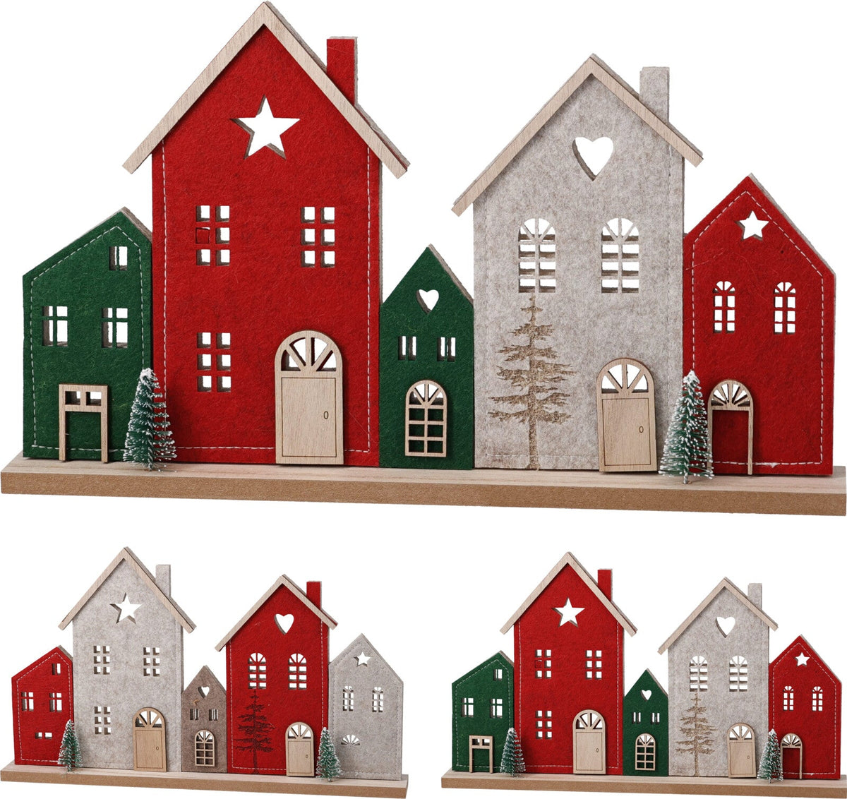 huizen vilt 34x4x19cm 2ass design