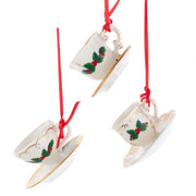 2.5"porcelain holly tea cup orn 3/a