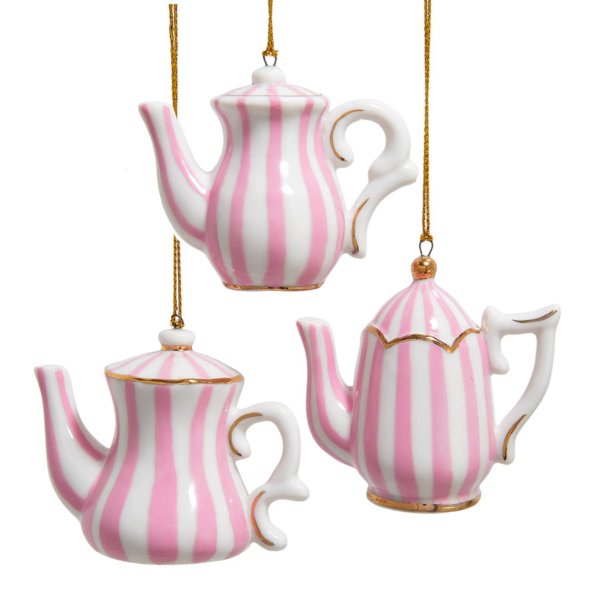 2.5"porcelain teapot w/stripes orn 3/asstd.