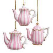 2.5"porcelain teapot w/stripes orn 3/asstd.