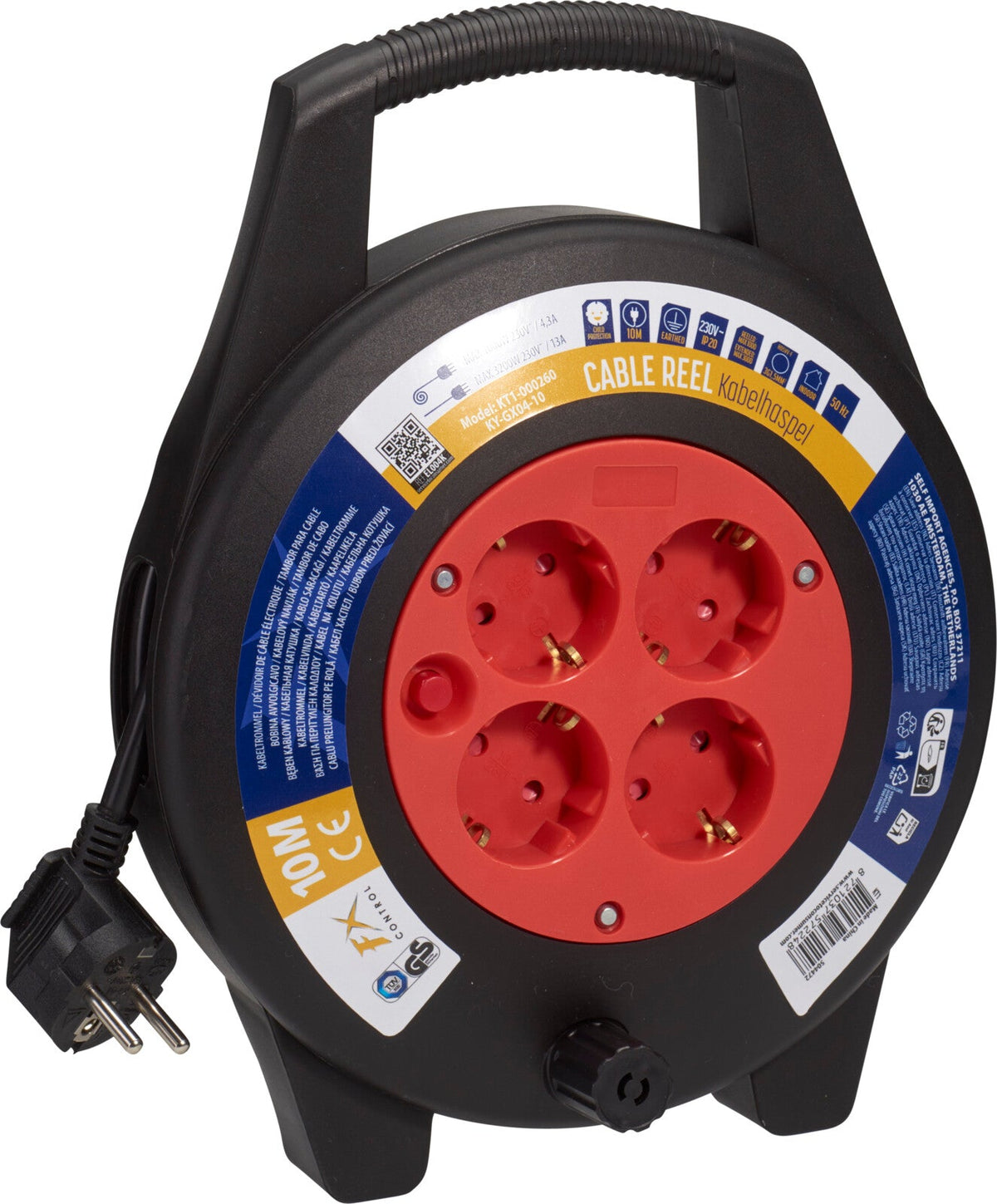 haspel 10m zwart met rood