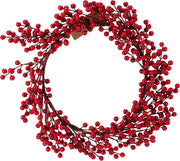 kerstkrans met bessen rood