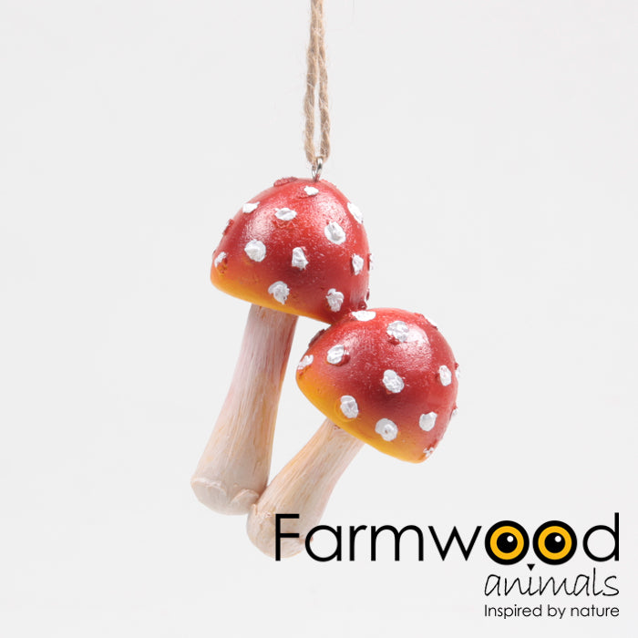 farmwood paddenstoel bol duo hangend rood 8.5x4.5x9.5 cm sd