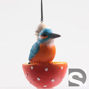 farmwood ijsvogel in paddenstoel hanger 7x7x10 cm sd