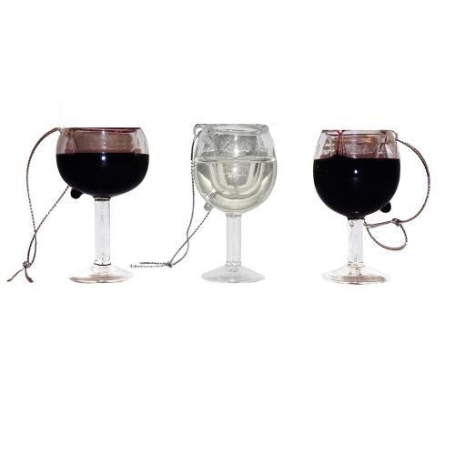 2.5-2.75"glass wine glass orn 3/ass
