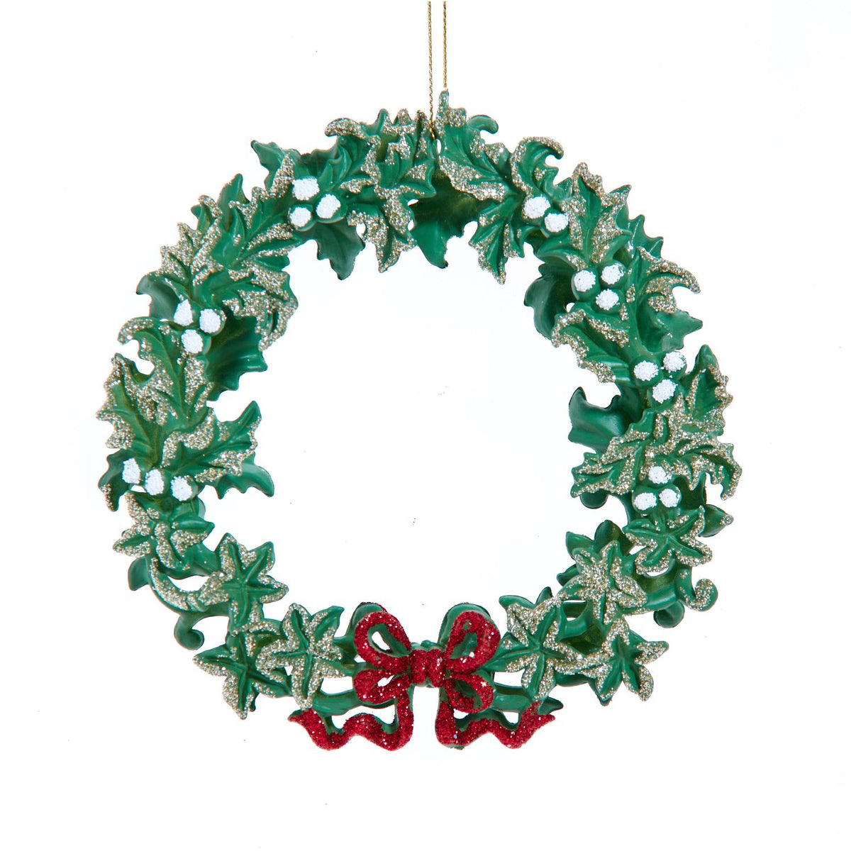5.4"plastic mistletoe krans orn