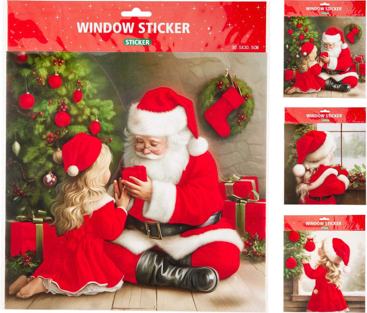 raamsticker kerst geflockt 3as