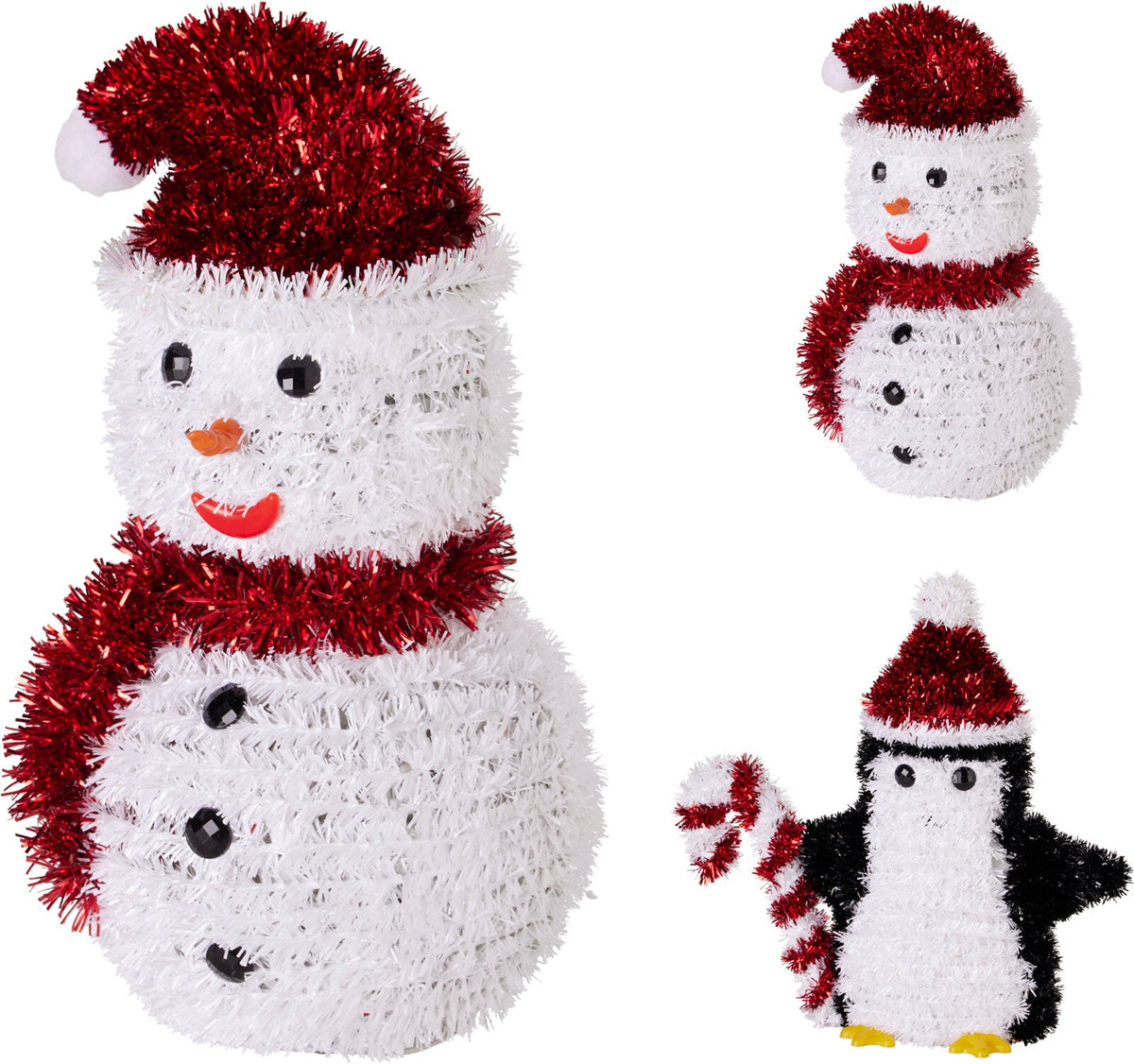 tinsel winterfiguur 26cm 2ass