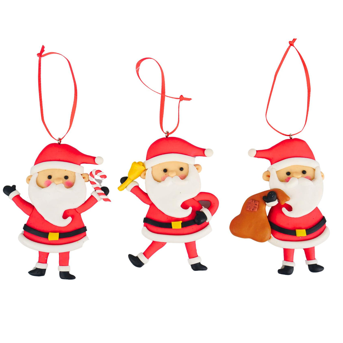 3.625"-3.75" clay dough santa orna x 3.