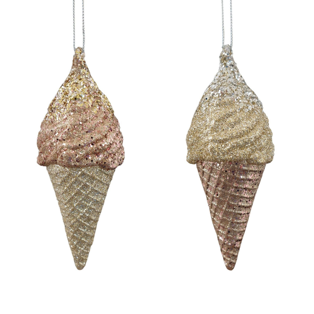 plastic ice cream cone orn 2/a