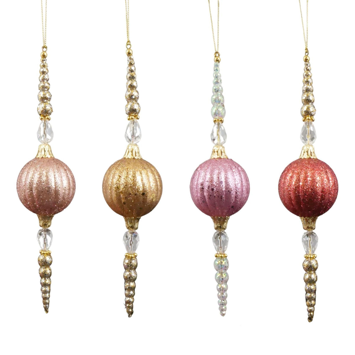 plastic icicle+ball orn 4/a