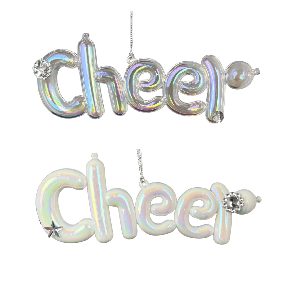plastic balloon "cheer" orn x 2.