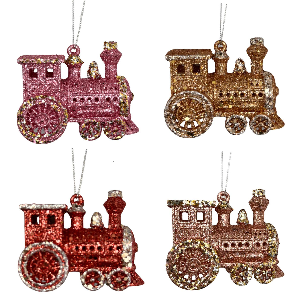 plastic locomotive orn x 4.