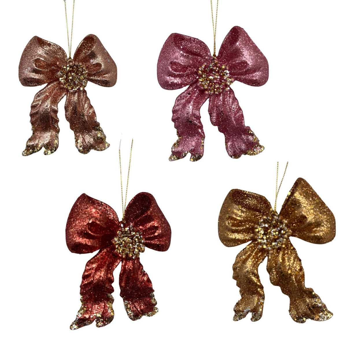 plastic bow orn x 4.