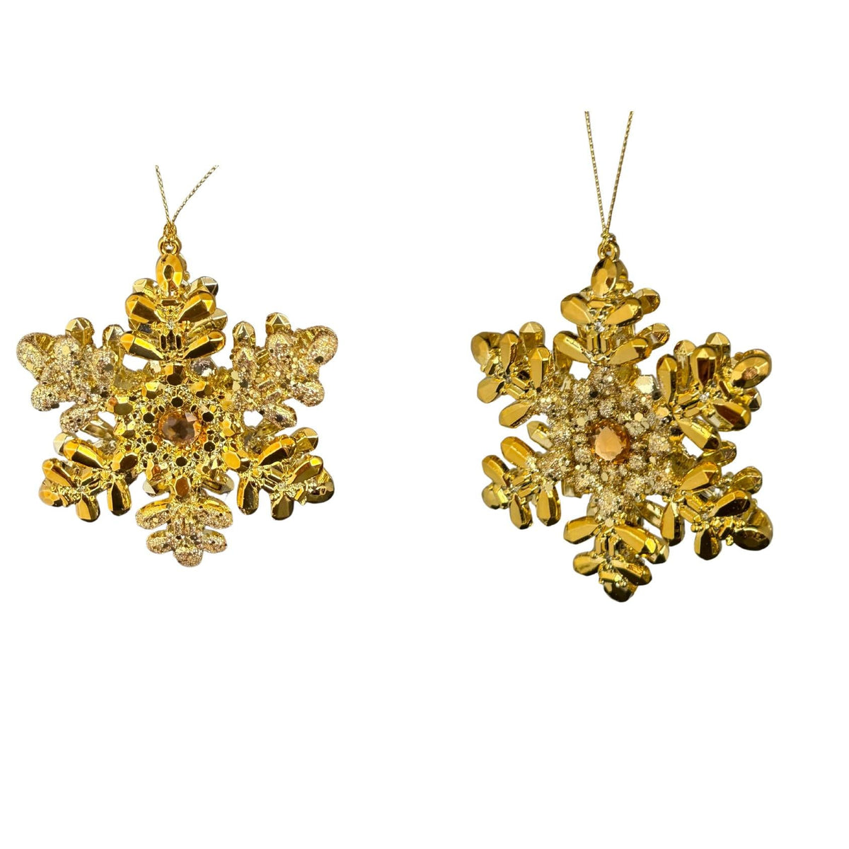 plastic snowflake orn. x2.