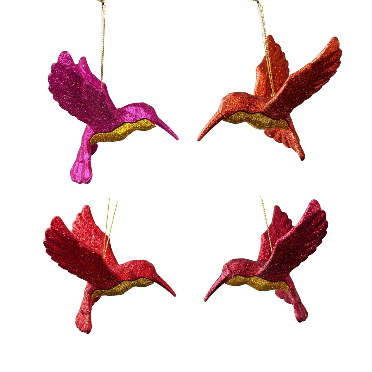 plastic hummingbird orn. x4.